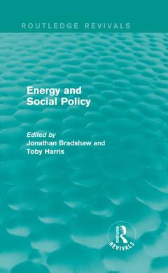 Couverture de l’ouvrage Energy and Social Policy (Routledge Revivals)