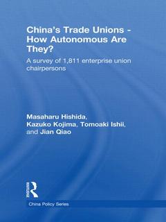 Couverture de l’ouvrage China's Trade Unions - How Autonomous Are They?