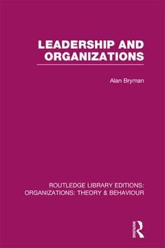 Couverture de l’ouvrage Leadership and Organizations (RLE: Organizations)