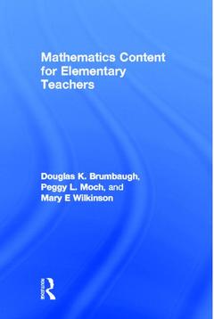 Couverture de l’ouvrage Mathematics Content for Elementary Teachers