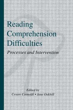 Couverture de l’ouvrage Reading Comprehension Difficulties