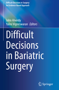 Couverture de l’ouvrage Difficult Decisions in Bariatric Surgery