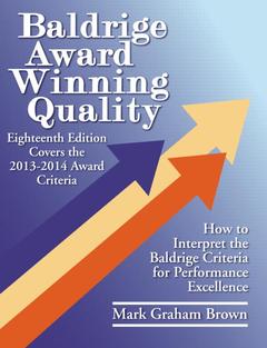 Couverture de l’ouvrage Baldrige Award Winning Quality