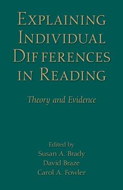 Couverture de l’ouvrage Explaining Individual Differences in Reading