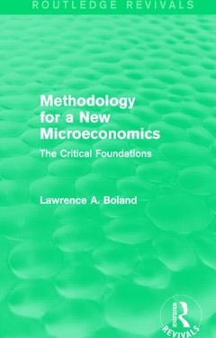 Couverture de l’ouvrage Methodology for a New Microeconomics (Routledge Revivals)