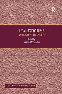 Couverture de l’ouvrage Legal Lexicography