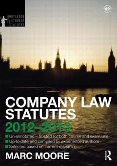 Cover of the book Company Law Statutes 2012-2013