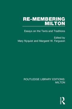 Couverture de l’ouvrage Re-membering Milton