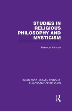 Couverture de l’ouvrage Studies in Religious Philosophy and Mysticism