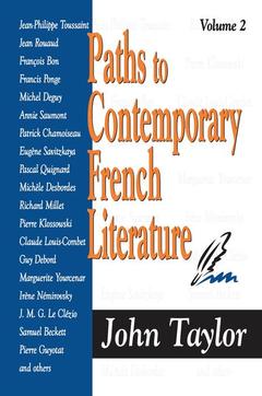 Couverture de l’ouvrage Paths to Contemporary French Literature
