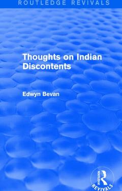 Couverture de l’ouvrage Thoughts on Indian Discontents (Routledge Revivals)