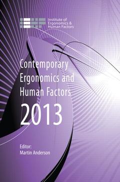 Couverture de l’ouvrage Contemporary Ergonomics and Human Factors 2013