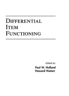 Couverture de l’ouvrage Differential Item Functioning