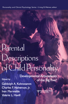 Couverture de l’ouvrage Parental Descriptions of Child Personality