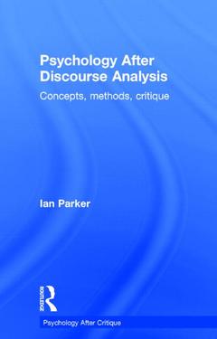 Couverture de l’ouvrage Psychology After Discourse Analysis