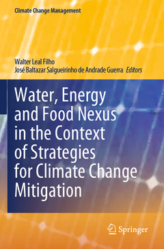 Couverture de l’ouvrage Water, Energy and Food Nexus in the Context of Strategies for Climate Change Mitigation