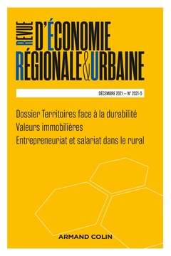 Couverture de l’ouvrage Revue d'économie régionale et urbaine n°5/2021 - varia