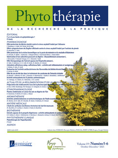 Couverture de l’ouvrage Phytothérapie. Vol. 19 N° 5-6 - Octobre-Décembre 2021