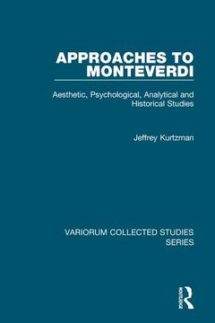 Cover of the book Approaches to Monteverdi