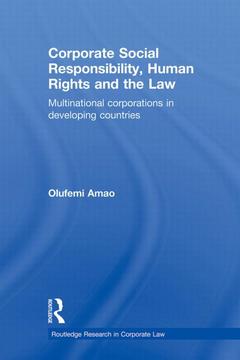 Couverture de l’ouvrage Corporate Social Responsibility, Human Rights and the Law