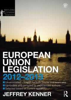 Couverture de l’ouvrage European Union Legislation 2012-2013