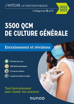 Couverture de l’ouvrage 3500 QCM de culture générale - 2022-2023
