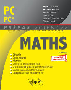 Couverture de l’ouvrage Mathématiques PC/PC* - Programme 2022