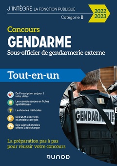 Couverture de l’ouvrage Concours Gendarme - Sous-officier de gendarmerie externe - 2022/2023