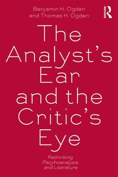Couverture de l’ouvrage The Analyst's Ear and the Critic's Eye