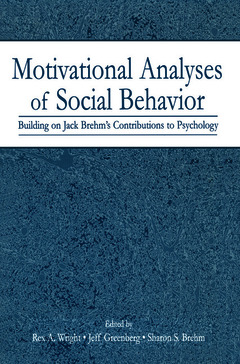 Couverture de l’ouvrage Motivational Analyses of Social Behavior