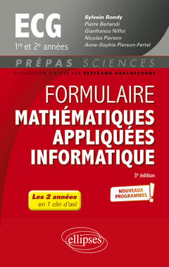 Cover of the book Formulaire Mathématiques appliquées - Informatique - ECG 1re et 2e années - Programme 2022