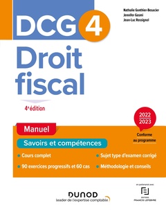 Couverture de l’ouvrage DCG 4 Droit fiscal - Manuel 2022-2023
