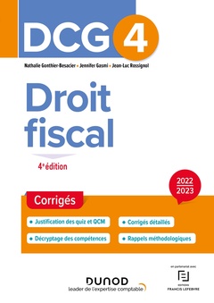Cover of the book DCG 4 Droit fiscal - Corrigés 2022/2023