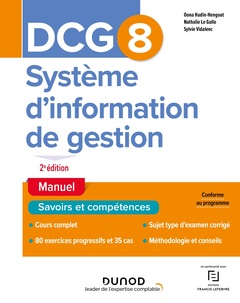 Couverture de l’ouvrage DCG 8 Systèmes d'information de gestion - Manuel - 2e éd.