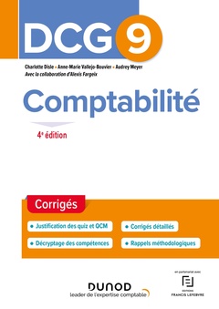 Couverture de l’ouvrage DCG 9 Comptabilité - Corrigés - 4e éd.