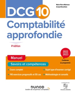 Couverture de l’ouvrage DCG 10 Comptabilité approfondie - Manuel - 2022/2023