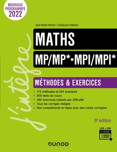 Couverture de l’ouvrage Maths Méthodes et Exercices MP/MP*- MPI/MPI* - 5e éd.