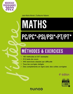 Couverture de l’ouvrage Maths Méthodes et Exercices PC/PC*-PSI/PSI*-PT/PT* - 4e éd.