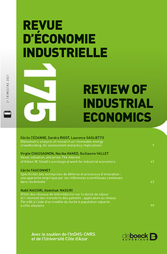 Couverture de l’ouvrage Revue d'économie industrielle 2021/3 - 175 - Varia