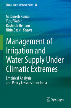 Couverture de l’ouvrage Management of Irrigation and Water Supply Under Climatic Extremes