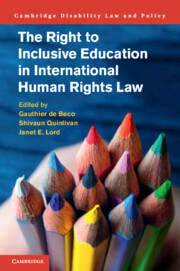 Couverture de l’ouvrage The Right to Inclusive Education in International Human Rights Law
