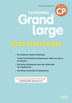 Couverture de l’ouvrage Le nouveau Grand large CP - Guide pédagogique 2018