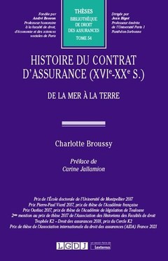 Couverture de l’ouvrage Histoire du contrat d'assurance (XVIe-XXe siècle)