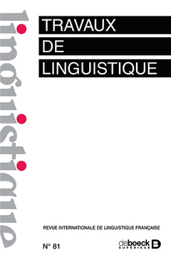 Couverture de l’ouvrage Travaux de linguistique 2020/2 - 81 - Varia