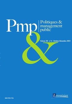 Couverture de l’ouvrage Politiques & management public Volume 38 N° 4 - Octobre-Décembre 2021