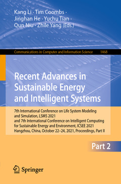 Couverture de l’ouvrage Recent Advances in Sustainable Energy and Intelligent Systems