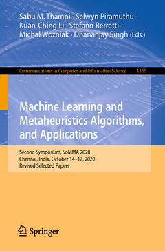 Couverture de l’ouvrage Machine Learning and Metaheuristics Algorithms, and Applications