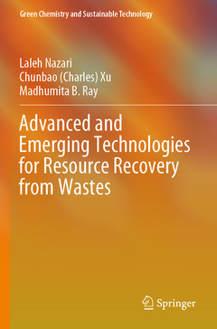 Couverture de l’ouvrage Advanced and Emerging Technologies for Resource Recovery from Wastes
