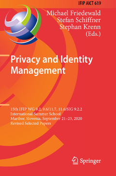 Cover of the book Privacy and Identity Management