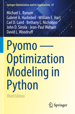 Couverture de l’ouvrage Pyomo — Optimization Modeling in Python